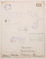 cca 1960 Réti Pál (1918-1989): Téli séta, szerzői pecséttel és kiállítási emlékpecsétekkel jelzett v...