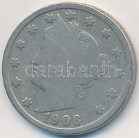 Amerikai Egyesült Államok 1906. 5c Cu-Ni "Liberty" T:2-,3
USA 1906. 5 Cents Cu-Ni "Li...