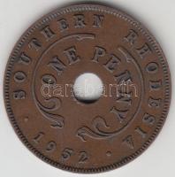 Dél-Rodézia 1952. 1p Br T:2- Southern Rhodesia 1952. 1 Penny Br C:VF