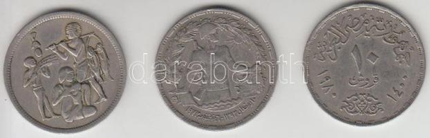 Egyiptom 1974. 10p Cu-Ni "Jom kippuri háború egy éves évfordulója" + 1975. 10p Cu-Ni &quot...