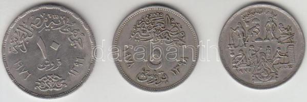 Egyiptom 1976. 10p Cu-Ni "Szuezi-csatorna újramegnyitása" + 1978. 5p Cu-Ni "FAO" + 1980. 5p Cu-Ni T:2- Egypt 1976. 10 Piastres Cu-Ni "Reopening of the Suez Canal" + 1978. 5 Piastres Cu-Ni "FAO" + 1980. 5 Piastres Cu-Ni C:VF