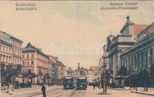 Warsaw, Warszawa; Krakauer Vorstadt / street, trams (gluemark)