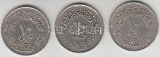 Egyiptom 1967. 10p Cu-Ni + 1972. 10p Cu-Ni + 1980. 10p Cu-Ni "Orvosok napja" T:2- Egypt 1967. 10 Piastres Cu-Ni + 1972. 10 Piastres Cu-Ni + 1980. 10 Piastres Cu-Ni "Doctor's Day" C:VF