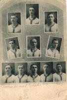 A Ferencvárosi Torna Club bajnok csapata: Ungár, Payer, Rumbold-Blum, Bródi, Weinber-Dr. Borbás, Schlosser, Pataki, Tóth, Weisz, Érdekes Újság kiadása / Hungarian football team (small tear)