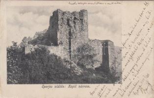 Kapi, várrom, kiadja Cattarino Sándor / castle ruins (EB)