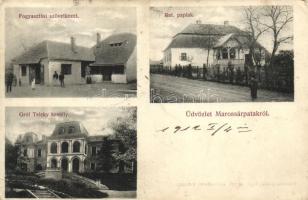 Marossárpatak, Fogyasztási szövetkezet, Református paplak, Gróf Teleky kastély / Calvinist parsonage, castle (EB)