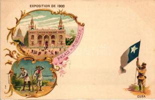 1900 Paris, Exposition Universelle; Palais de Mobilier, Cuba / exposition, litho