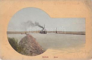 Siófok, móló, gőzhajó (EK)