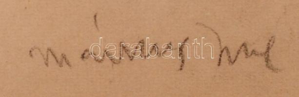 Márkus jelzéssel: Délután a városi parkban, ceruza, papír, 14,5×21 cm