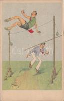 High jump, humour, B.K.W.I. 404-2. s: Schönpflug (EK)