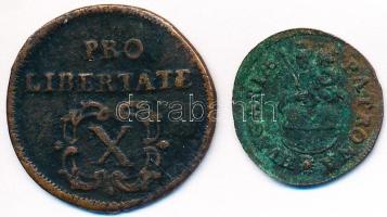 1705. X Poltura Cu "II. Rákóczi Ferenc" (7,48g) + 1707KB Rézpoltúra "II. Rákóczi Ferenc" (2,49g) T:2-,3