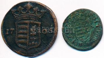 1705. X Poltura Cu "II. Rákóczi Ferenc" (7,48g) + 1707KB Rézpoltúra "II. Rákóczi Fere...