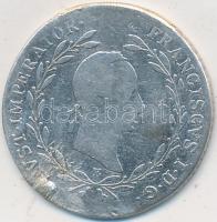 1829E 20kr Ag "I. Ferenc" T:2-,3 forrasztásnyom