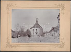cca 1890-1900 Szepesbéla(Szlovákia), A római katolikus templom, kartonra kasírozott fotó, hátoldalon feliratozva, fotó 17x12 cm, karton 25x18 cm / cca 1890-1900 Spišská Belá, Slovakia, Catholic church, photo 17x12 cm