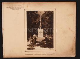 cca 1930-1940 A Magyar Államvasutak Takarék és Segélyszövetkezetének országzászlója a mátraházi magaslati üdülőtelepen, kartonra kasírozva, feliratozva, fotó 12x17 cm, karton 32x24 cm