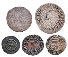 1580-1696. 4db magyar és külföldi kisezüst, közte Német Államok / Szilézia / Boroszló 1695MMW 3kr Ag...
