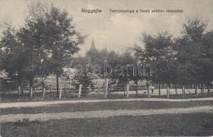 Nagyajta, Teniszpálya, fürdő sétatér / tennis court, spa promenade