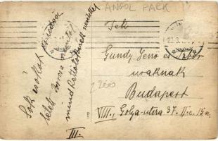 Budapest XIV. Angol Park, télen, szánkózók, photo (fa)