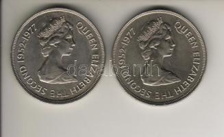 Nagy-Britannia/ Jersey 1977. 25P (2x) "Ezüst Jubileum" T:1/2