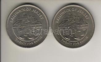 Nagy-Britannia/ Jersey 1977. 25P (2x) "Ezüst Jubileum" T:1/2