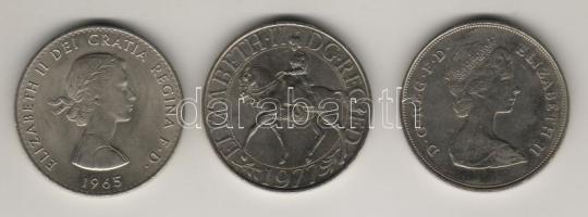 Nagy-Britannia 1965. 1Cr "Churchill" + 1977. 25P "Elisabeth II" + 1981. 25P "Charles és Diana" T:2