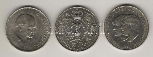Nagy-Britannia 1965. 1Cr "Churchill" + 1977. 25P "Elisabeth II" + 1981. 25P &quo...