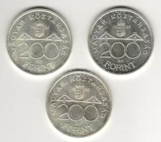 1992. 200Ft Ag "MNB" (3x) T:2