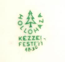 Hollóházi füles díszváza, kézzel festett, jelzett, hibátlan, "Nemzetközi könnyűbúvár verseny Mi...