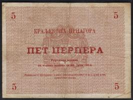 Montenegro 1914. 5P T:II foltos