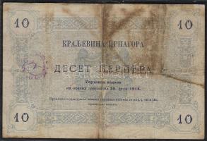 Montenegro 1914. 10P T:II foltos