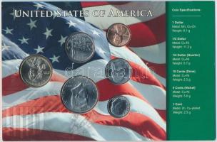 Amerikai Egyesült Államok 1980-2008. 1c-1$ (6xklf) fémpénz szettben T:1-,2
USA 1980-2008. 1 Cent - 1...