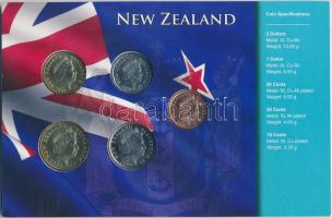 Új-Zéland 2005-2006. 10c-2$ (5xklf) fémpénz szettben T:1-,2 New Zealand 2005-2006. 10 Cents - 2 Dollars (5xdiff) metal coins in set C:AU,XF