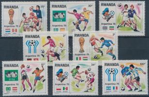 1974-1982 Labdarúgás motívum 23 klf afrikai bélyeg, közte sorok, 1974-1982 Football 24 diff African stamps with sets
