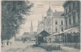 Brassó, Kronstadt; Rezső körút, étterem / street, restaurant