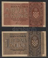 Horvátország 1942. 1K + 2K T:I