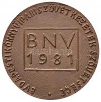 Borsos Miklós (1906-1990) 1981. "Pro Artes / Budapesti Könnyűipari Szövetkezetek Szövetsége BNV...