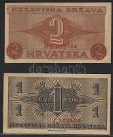 Horvátország 1942. 1K + 2K T:I