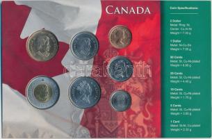 Kanada 1963-2008. 1c-2$ (7xklf) fémpénz szettben T:1-,2 Canada 1963-2008. 1 Cent - 2 Dollars (7xdiff) metal coins in set C:AU,XF