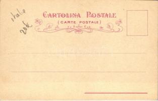 Venezia, Venice; Canal grande, floral Art Nouveau litho