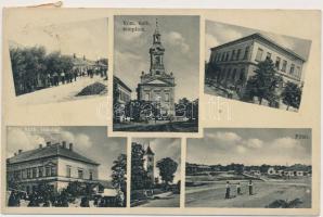 Szőgyén, Fő tér, Római katolikus templom és iskola / Main square, Roman Catholic church and school (ázott sarok / wet corner)