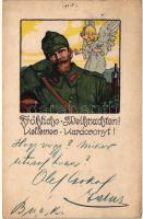 Military Christmas, litho (small tear)