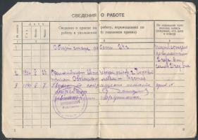 1939 Szovjetunió, Orosz nyelvű munkásigazolvány /
1939 USSR, workers ID