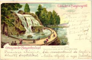 1899 Budapest XIII. Margitsziget, Margit forrás a szigeten, litho s: Geiger