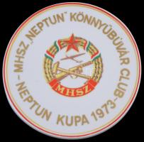 1973. "MHSZ Neptun Könnyűbúvár Club - Neptun Kupa 1973" hollóházi porcelán plakett (170mm) T:2