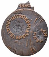1980. "Nitrokémiai Ipartelepek - MN HÁVP" szignózott Br plakett (115-98mm) T:1-