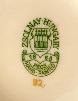 Zsolnay búzavirág mintás váza, kézzel festett, jelzett, hibátlan, m:12,5 cm