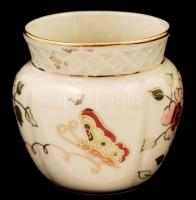 Zsolnay pillangó mintás mini kaspó, kézzel festett, jelzett, hibátlan, m:6,5 cm