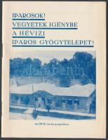 cca 1935 "Iparosok! Vegyétek igénybe a hévizi iparos gyógytelepet!" Az IPOK hévizi gyógytelepét népszerűsítő kis ismertető füzet, 22p