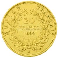 Franciaország/Második Császárság 1855A 20Fr Au "III. Napóleon" Párizs (6.4g/0.900) T:2-
Fr...