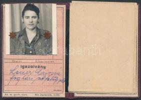 1942 Magyar Királyi Államvasutak által félárú jegy használatára jogosító fényképes igazolványa